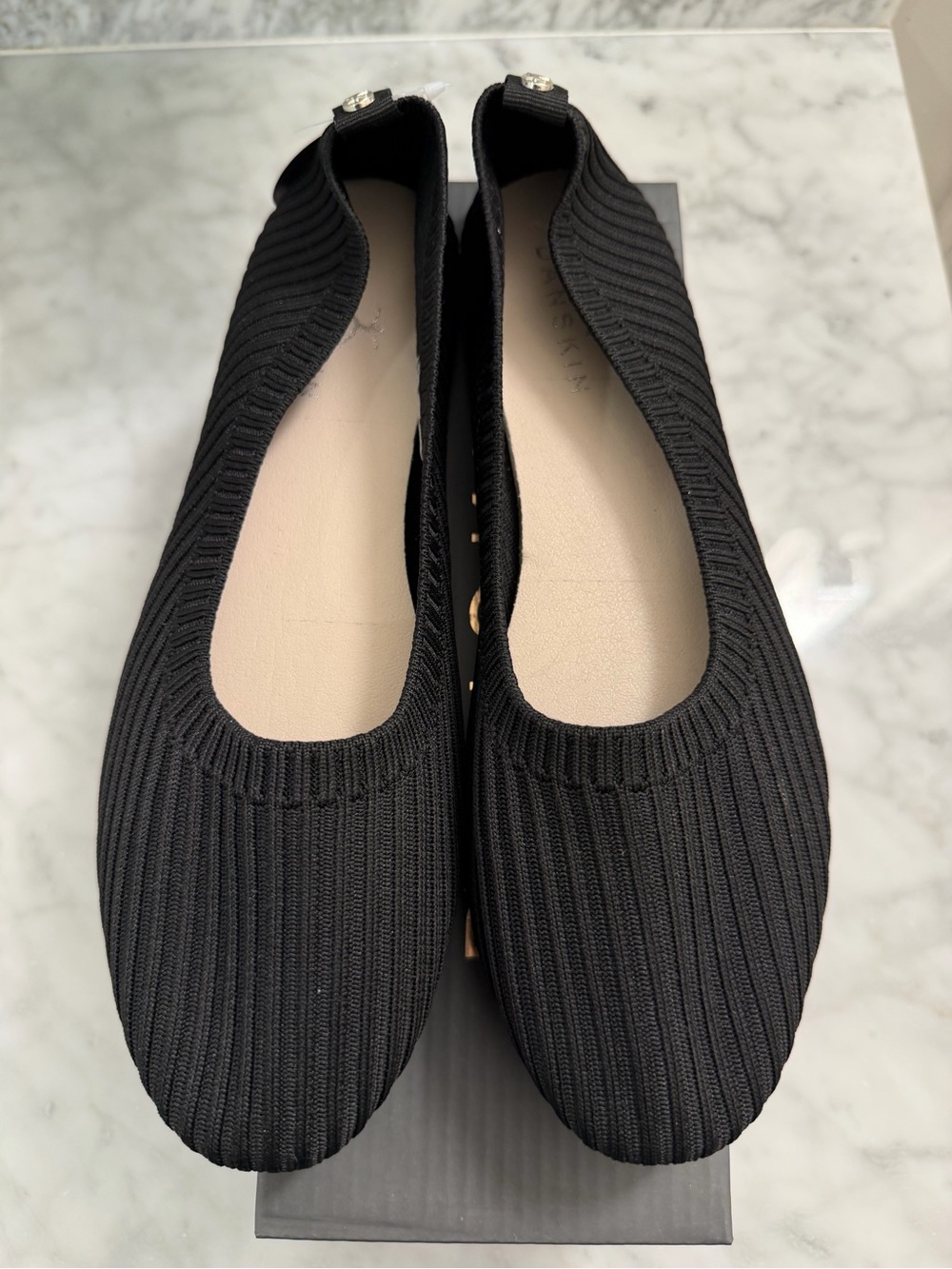 Danskin Black Knit Ballet Flats - Women's Comfort Slip-Ons - Size 8 NEW in Box